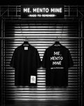 T-shirt Me.Mento Mine nera fronte neutro con etichetta - retro logo grande bianco