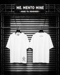 T-shirt Me.Mento Mine bianca logo piccolo in basso a dx - retro scritta piccola made to remeber al centro