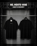T-shirt Me.Mento Mine nera scritta bianca centro made to remeber - retro neutro